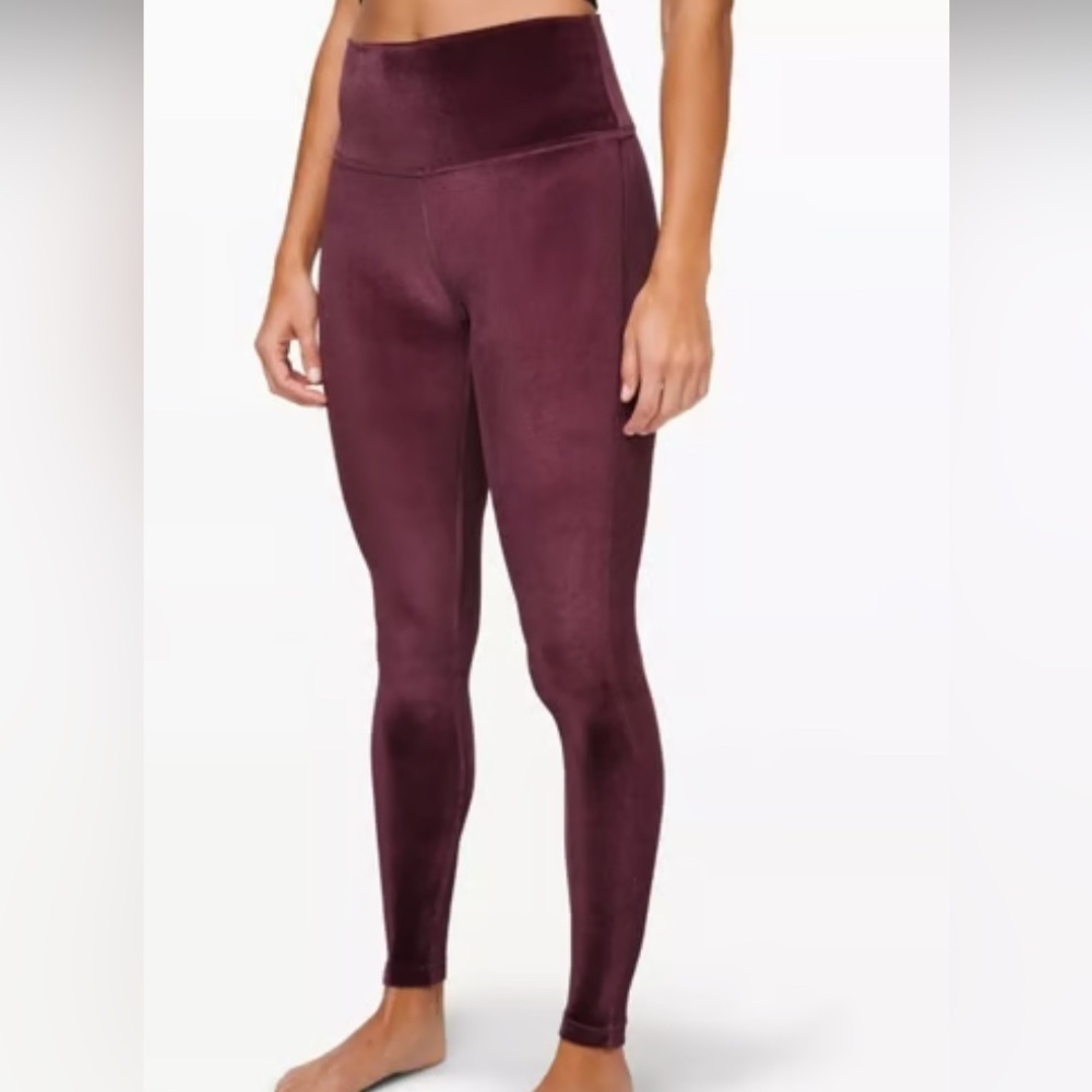 Lululemon Wunder Lounge High-Rise Leggings *velvet* in Garnet Size 8